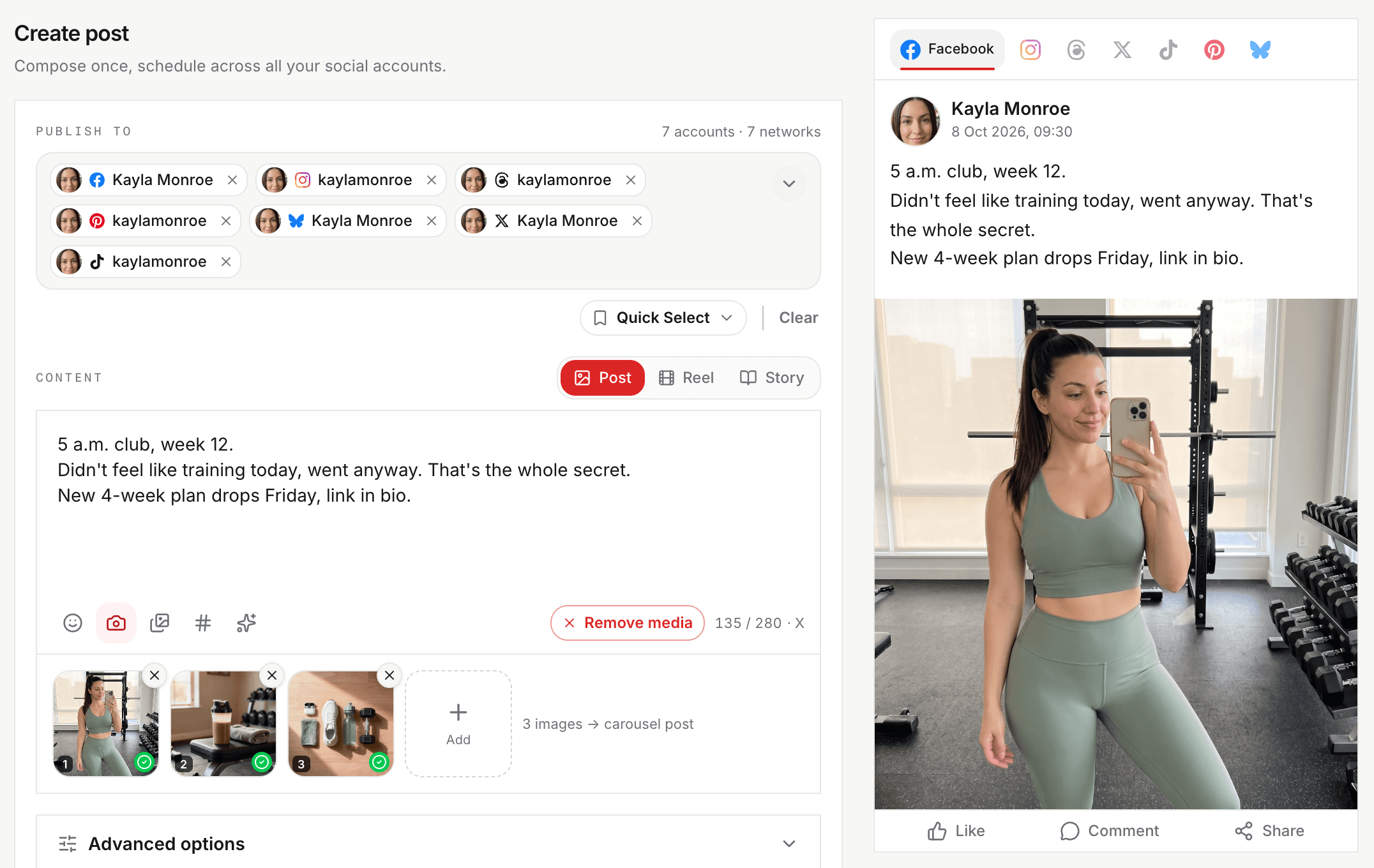 Create post · Social Magnum product screenshot