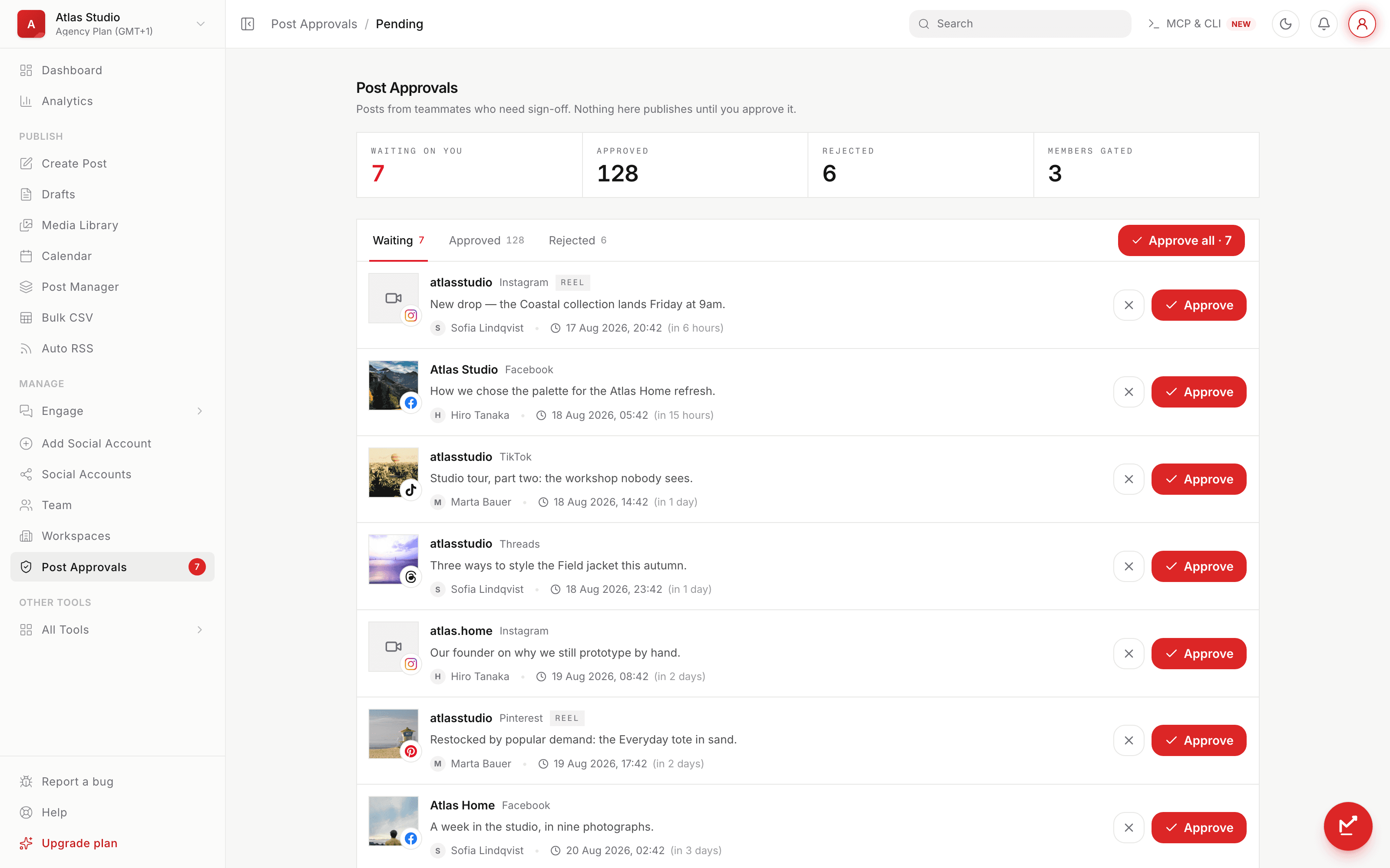 Approve before it ships · Social Magnum product screenshot